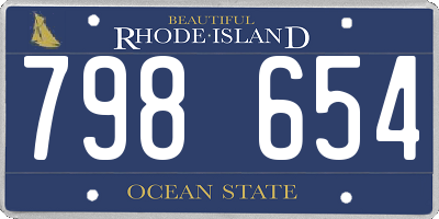 RI license plate 798654