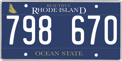 RI license plate 798670