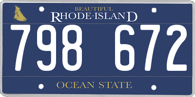 RI license plate 798672