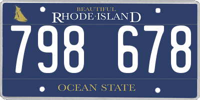 RI license plate 798678