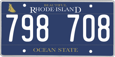 RI license plate 798708
