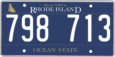 RI license plate 798713