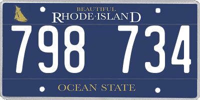 RI license plate 798734