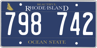 RI license plate 798742