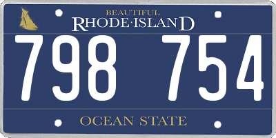 RI license plate 798754