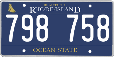 RI license plate 798758