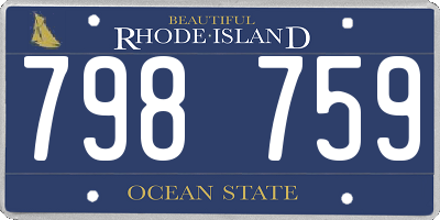 RI license plate 798759