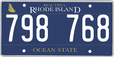 RI license plate 798768