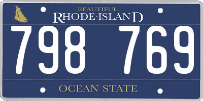RI license plate 798769