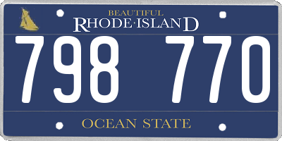 RI license plate 798770