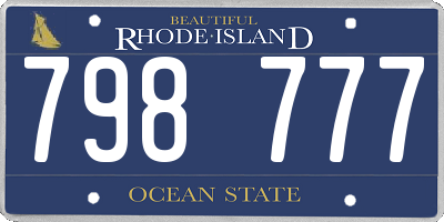 RI license plate 798777