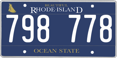 RI license plate 798778