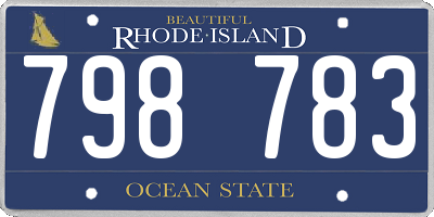 RI license plate 798783