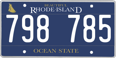 RI license plate 798785