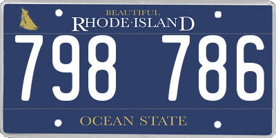 RI license plate 798786