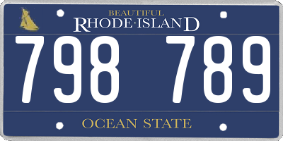 RI license plate 798789
