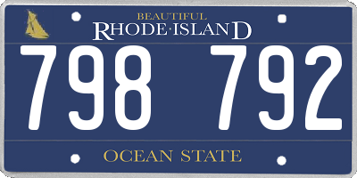 RI license plate 798792
