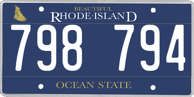 RI license plate 798794