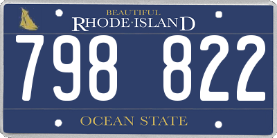 RI license plate 798822