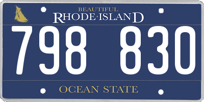 RI license plate 798830