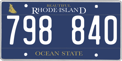 RI license plate 798840