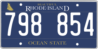 RI license plate 798854