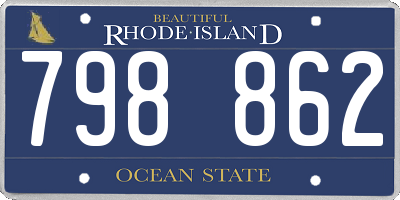 RI license plate 798862