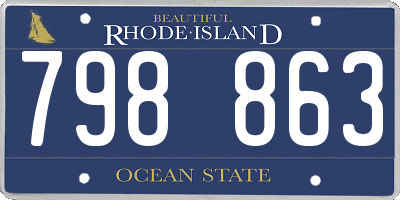 RI license plate 798863