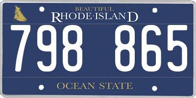 RI license plate 798865