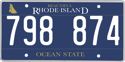 RI license plate 798874