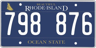 RI license plate 798876