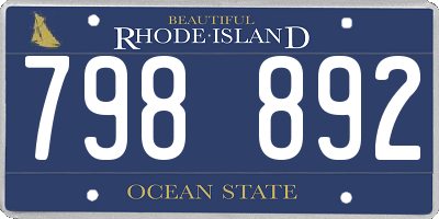 RI license plate 798892