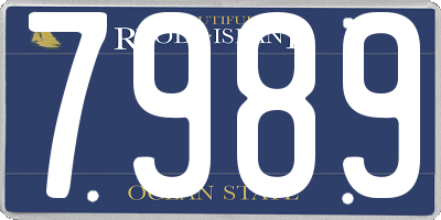 RI license plate 7989