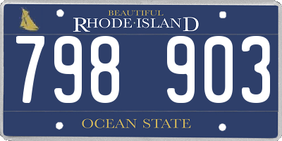 RI license plate 798903