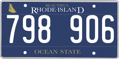 RI license plate 798906