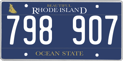 RI license plate 798907