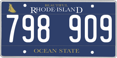 RI license plate 798909