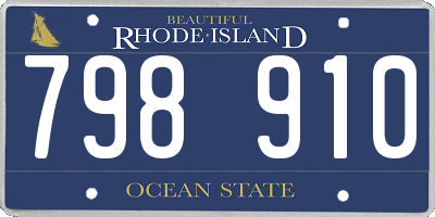 RI license plate 798910