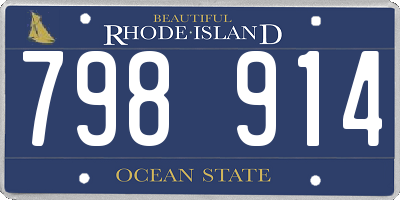 RI license plate 798914