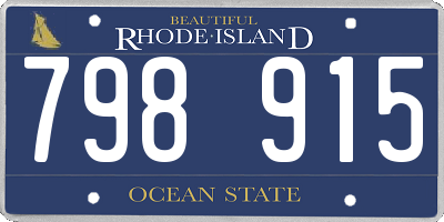 RI license plate 798915