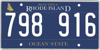 RI license plate 798916