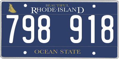 RI license plate 798918