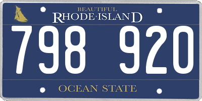 RI license plate 798920