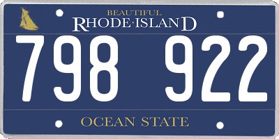 RI license plate 798922