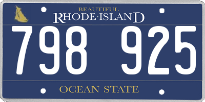 RI license plate 798925