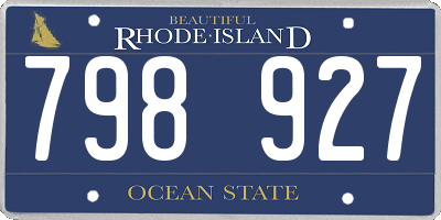 RI license plate 798927