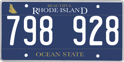 RI license plate 798928