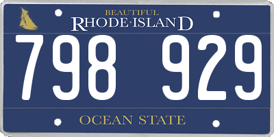 RI license plate 798929