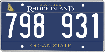 RI license plate 798931