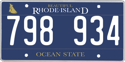 RI license plate 798934